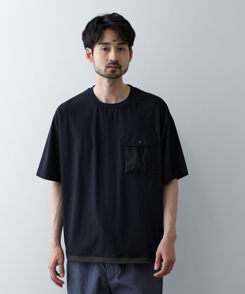 NAVY tシャツ 「SARARI/サラリ」 接触冷感 極冷フラップポケット UV