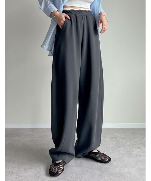 「Re:EDIT」 パンツ MEDIUM チャコールグレー レディース_画像5