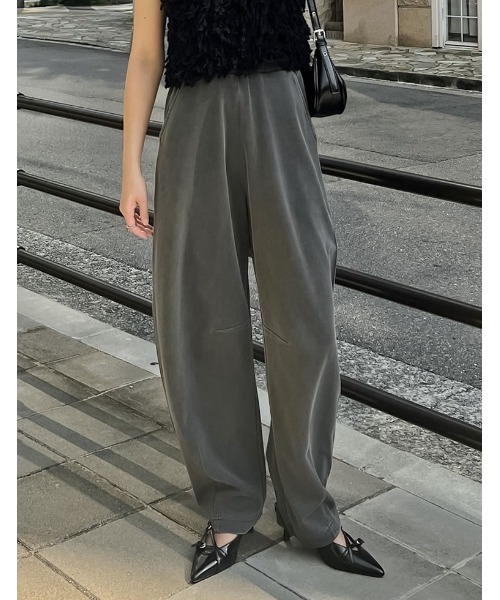 「Re:EDIT」 パンツ MEDIUM チャコールグレー レディース_画像8