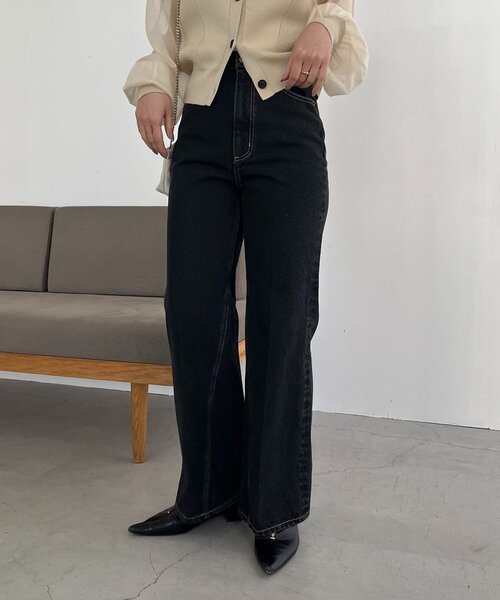 「CAPRICIEUX LE'MAGE」 ブーツカットデニムパンツ 38 ブルー レディース_画像6
