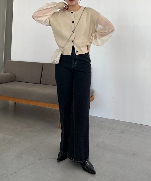 「CAPRICIEUX LE'MAGE」 ブーツカットデニムパンツ 38 ブルー レディース_画像8
