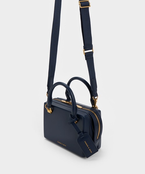 「CHARLES & KEITH」 2WAYバッグ M ネイビー レディース_画像2