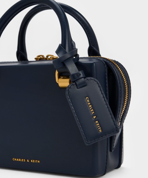 「CHARLES & KEITH」 2WAYバッグ M ネイビー レディース_画像3