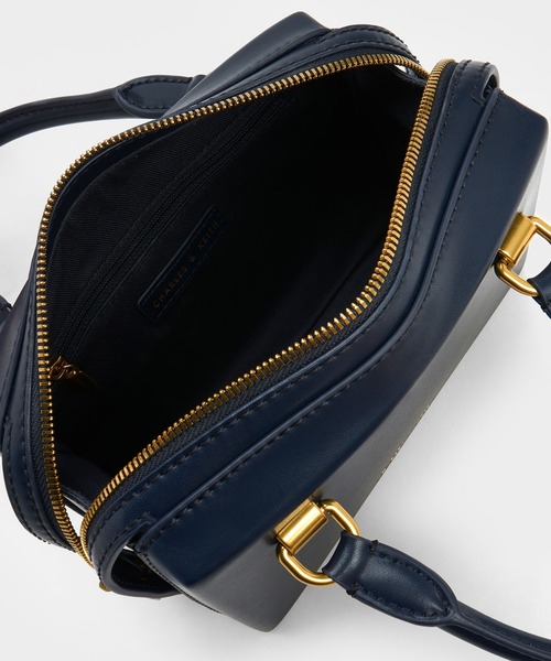 「CHARLES & KEITH」 2WAYバッグ M ネイビー レディース_画像4