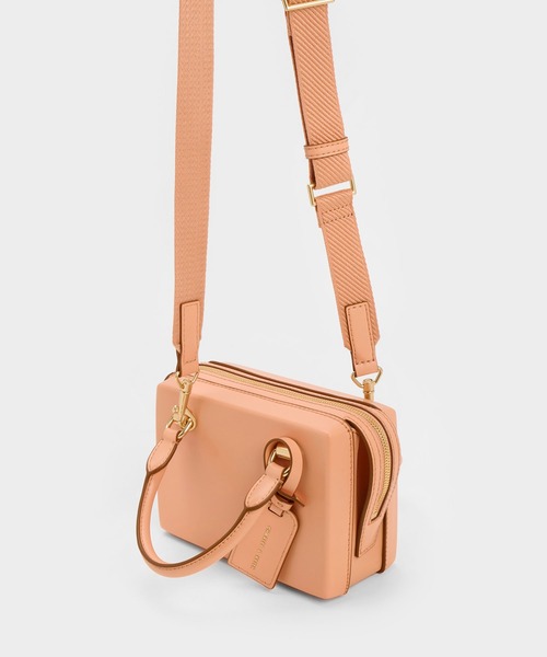 「CHARLES & KEITH」 2WAYバッグ M ネイビー レディース_画像8