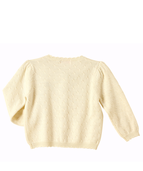 カーディガン ミニリボン付き ニットカーディガン キッズ 子供服 女の子の画像