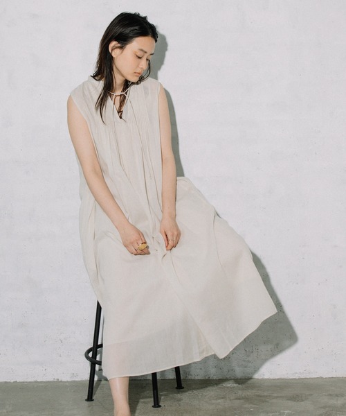 ワンピース Audrey And John Wad インドコットンピンタックノースリーブロングドレス ウォッシャブル Zozotown Paypayモール店 通販 Paypayモール