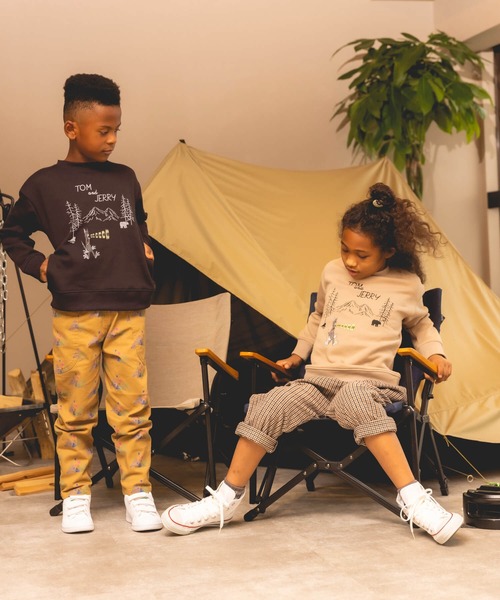 トレーナー TOM＆JERRY×JUNK SOUL OUTDOOR / 山でビックリTOM プリント