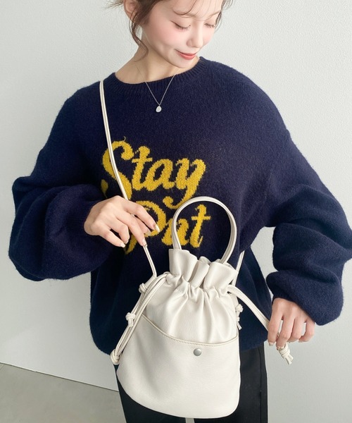 everyone 巾着バッグ moment+ ショルダーバッグ バッグ 「累計販売数2万個突破！」フェイク