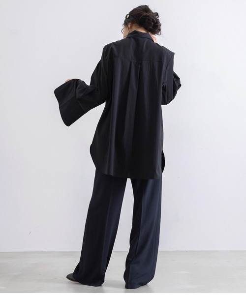 ブラウス シャツ 「ZOZO限定」Muaj.ベルスリーブスリットシャツ