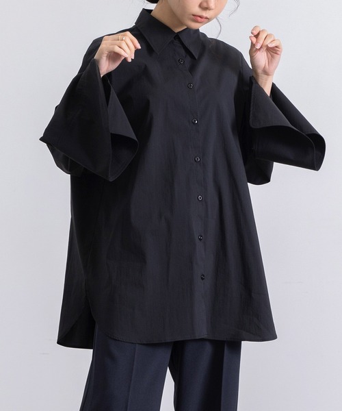 シャツ/ブラウス(長袖/七分) Jolie Mallette Smooth Over Shirt スムースオーバーシャツ（Smooth Over Shirt）