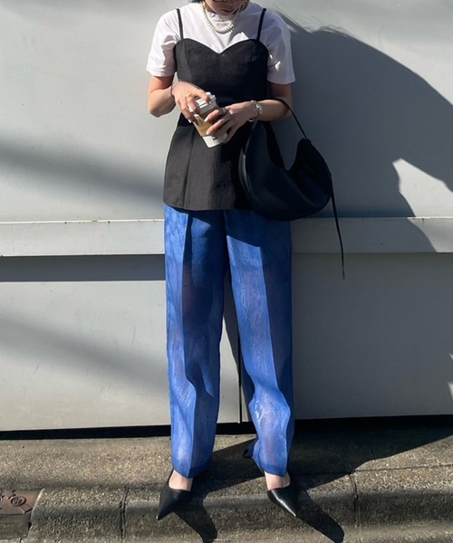 新品タグ付 Ameri / EMBOSS PATTERN SHEER PANTS 新品】アメリ EMBOSS PATTERN SHEER PANTS ブラウンM