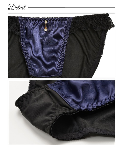 ブラジャー ショーツセット 「艶サテン×ふっくらダブル盛り」グロス