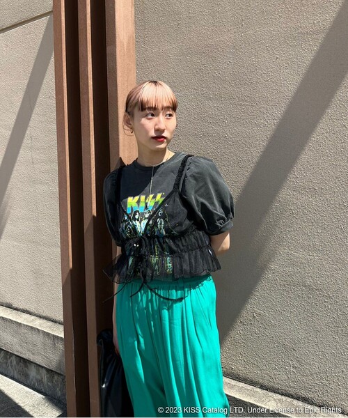 Katieケイティbunny kissパフスリーブTシャツ FREAK'S STORE tシャツ KISS パフスリーブTシャツ/キッス