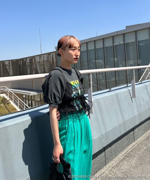 Rene◆パフスリーブ/半袖カットソー/38/アクリル/WHT/6822150 FREAK'S STORE tシャツ KISS パフスリーブTシャツ/キッス