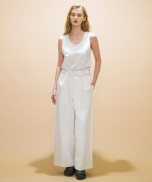 my beautiful landlet　2tuck wide denim my beautiful landlet RIPPED DENIM TUCK WIDE PANTS BLACK | nua