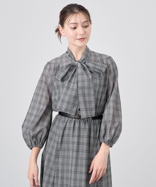 【12/27〜1/6発送不可】アナイ　チェックウールボイルプリーツ スカート ANAYI（アナイ）の「チェックウールボイルプリーツ スカート
