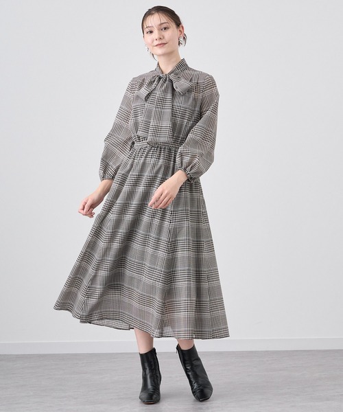 【12/27〜1/6発送不可】アナイ　チェックウールボイルプリーツ スカート ANAYI（アナイ）の「チェックウールボイルプリーツ スカート