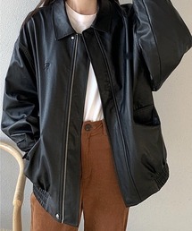 SHEENA（シーナ） ブルゾン アウター オーバーサイズフェイクレザー