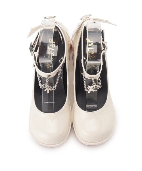 cs T&P パンプス 厚底十字架くり抜きヒールパンプス 24SS