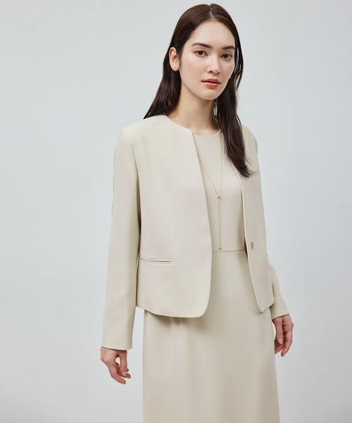 ROPE'（ロペ） ジャケット ノーカラージャケット トリアセテートダブル