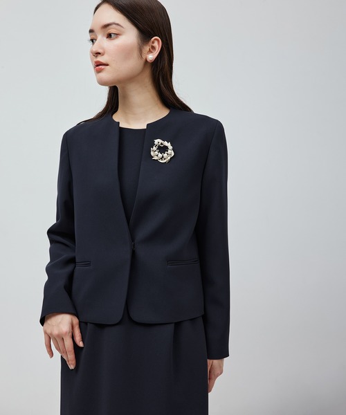 新品ジャケット ROPE’ ROPE'（ロペ） ジャケット ノーカラージャケット トリアセテートダブル