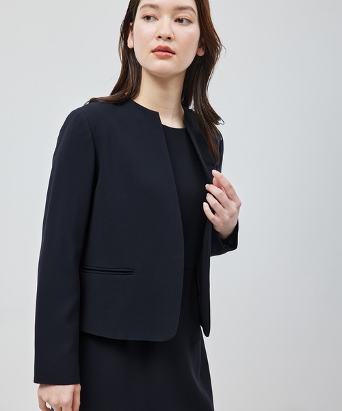 新品ジャケット ROPE’ ROPE'（ロペ） ジャケット ノーカラージャケット トリアセテートダブル