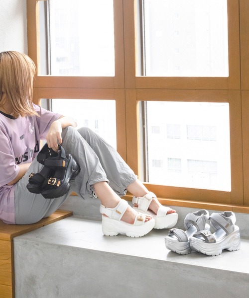 サンダル 厚底スニーカーソールサンダル レディース