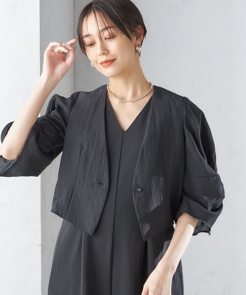 【新品未使用】　23区　ジップアップジャケット バルーンスリーブ　38サイズ NB公式アウトレット】 NB GREY フルジップジャケット ｜【NB公式