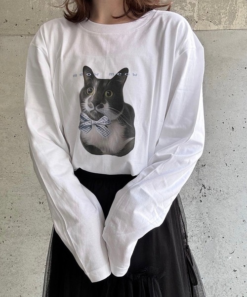 tシャツ MEOWねこプリントTシャツ レディース : ZOZOTOWN Yahoo!店