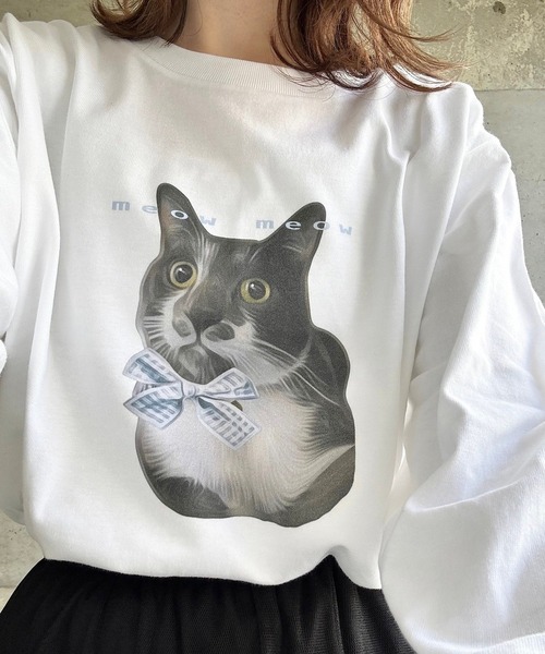 tシャツ MEOWねこプリントTシャツ レディース : ZOZOTOWN Yahoo!店