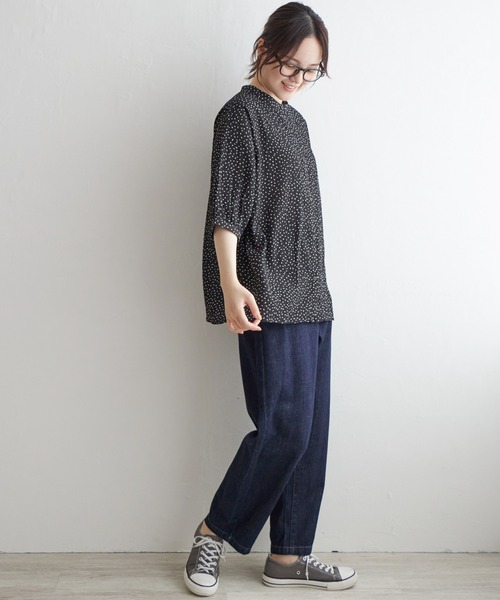 ブラウス シャツ 「ELOOPS」2WAY楊柳風ナローシャツ レディース ブラウス シャツ 「ELOOPS」2WAY楊柳風ナローシャツ レディース