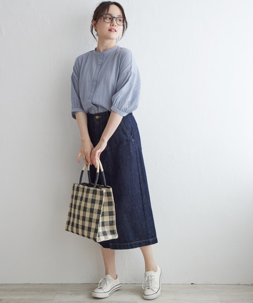 ブラウス シャツ 「ELOOPS」2WAY楊柳風ナローシャツ レディース ブラウス シャツ 「ELOOPS」2WAY楊柳風ナローシャツ レディース
