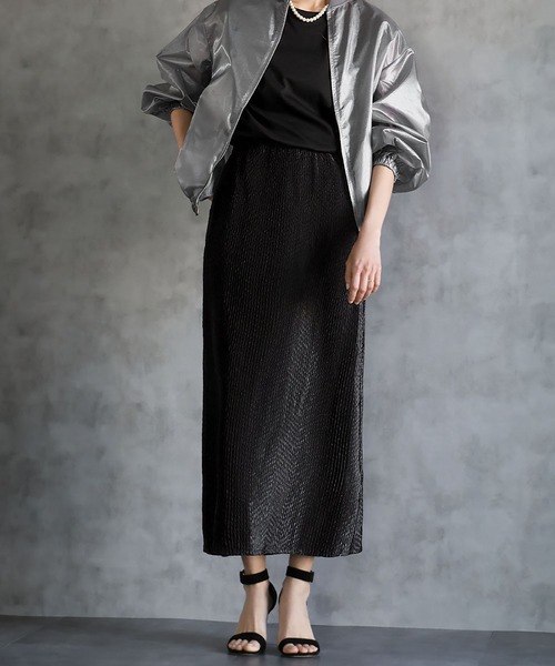 ELFRANK スカート プリーツロングタイトスカート : ZOZOTOWN Yahoo!店