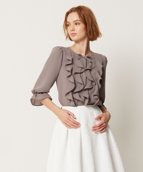 ブラウス シャツ PROMISE RIBBON FRILL ブラウス レディース
