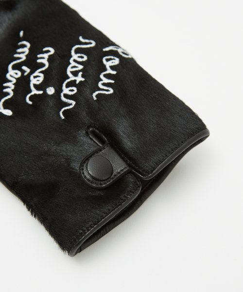 【美品】5351POUR LES HOMMES グローブ  レザー　スタッズ 5351 POUR LES HOMMES 手袋 「40周年」エンブロイダリー刺繍
