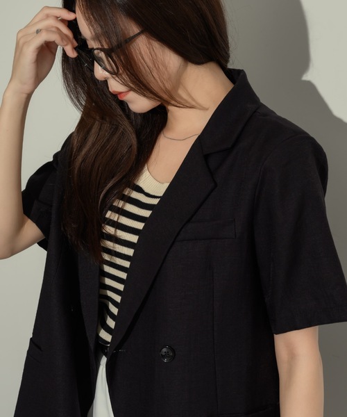 新品未使用✨loungedress テーラードジャケット ダブルボタン リネン