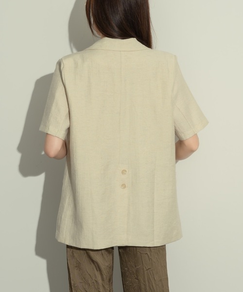 【新品未使用タグ付き✨】Loungedress テーラードダブル リネン100% ダブルボタンリネンライクジャケット（テーラードジャケット