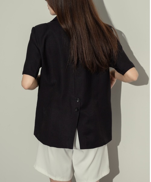 【新品未使用タグ付き✨】Loungedress テーラードダブル リネン100% Loungedress】リネンダブルジャケット | OUTLET(アウトレット