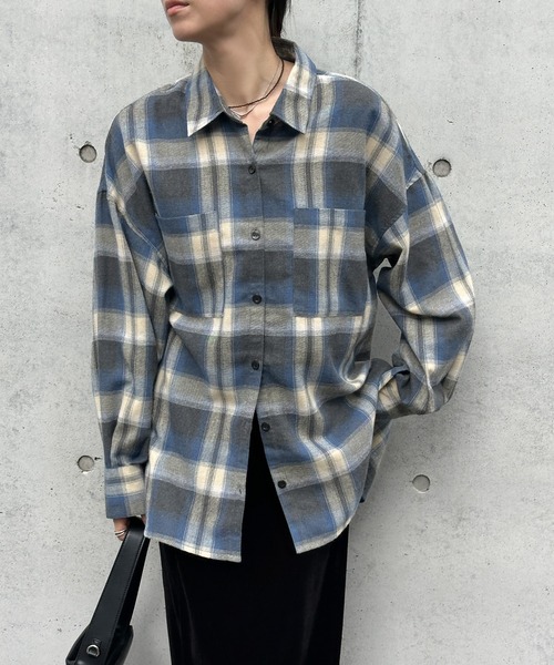 select MOCA（セレクトモカ） ブラウス シャツ チェックロングシャツ