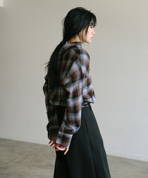 select MOCA（セレクトモカ） ブラウス シャツ チェックロングシャツ