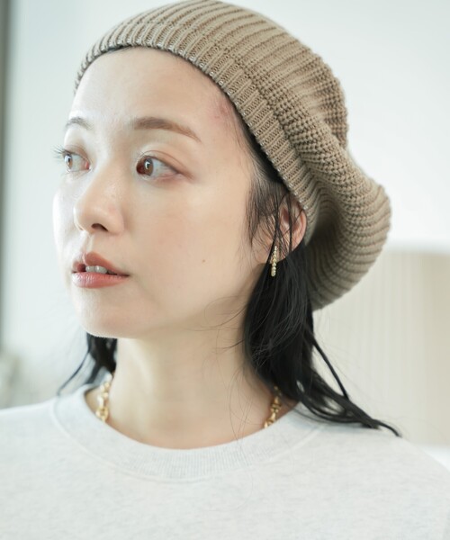 レア　プリーツプリーズ　お洒落なベレー帽　未使用美品 フラワーワンポイント刺繍バスクリブベレー帽（ベレー帽）｜SUPER