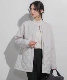 ロートレアモン ノーカラーキルティングブルゾン ノーカラーコート LAUTREAMONT ノーカラーコート コート ドッキングキルティング
