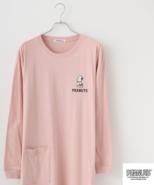 PEANUTS tシャツ プリントスーパーBIGロング長袖Tシャツ メンズ