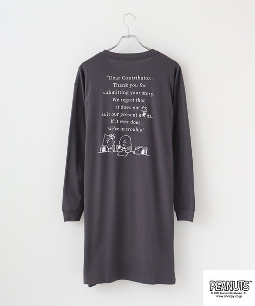 PEANUTS tシャツ プリントスーパーBIGロング長袖Tシャツ メンズ