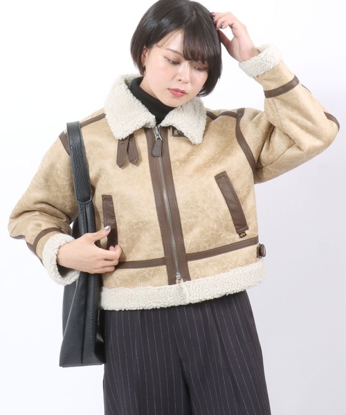 ALPHA INDUSTRIES フェイクムートン コート B-3 ALPHA B-3 フェイクムートンジャケット メンズ