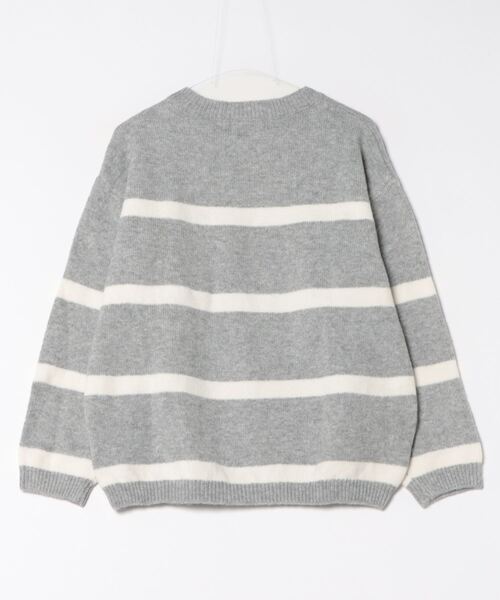 ニット セーター 「 NOLITA / ノリータ 」ゆったり ライトグレー ボーダー シンプル ベーシック クルーニット セーター レディース NOLITA LABORATORY ニット セーター 「 / ノリータ 」ゆったり