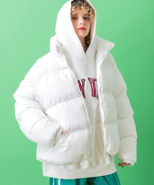 ダウンジャケット ダウン a.p.o.v. マットキルティングオーバーサイズ