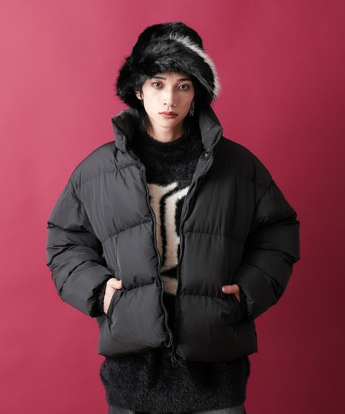 ダウンジャケット ダウン a.p.o.v. マットキルティングオーバーサイズ