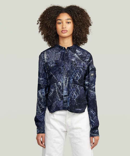 ブラウス シャツ PRINT SHIRT/総柄プリントシャツ レディース